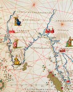 India en Maleisië, uit een atlas van de wereld in 33 kaarten, Venetië, 1 september 1553 (detail)